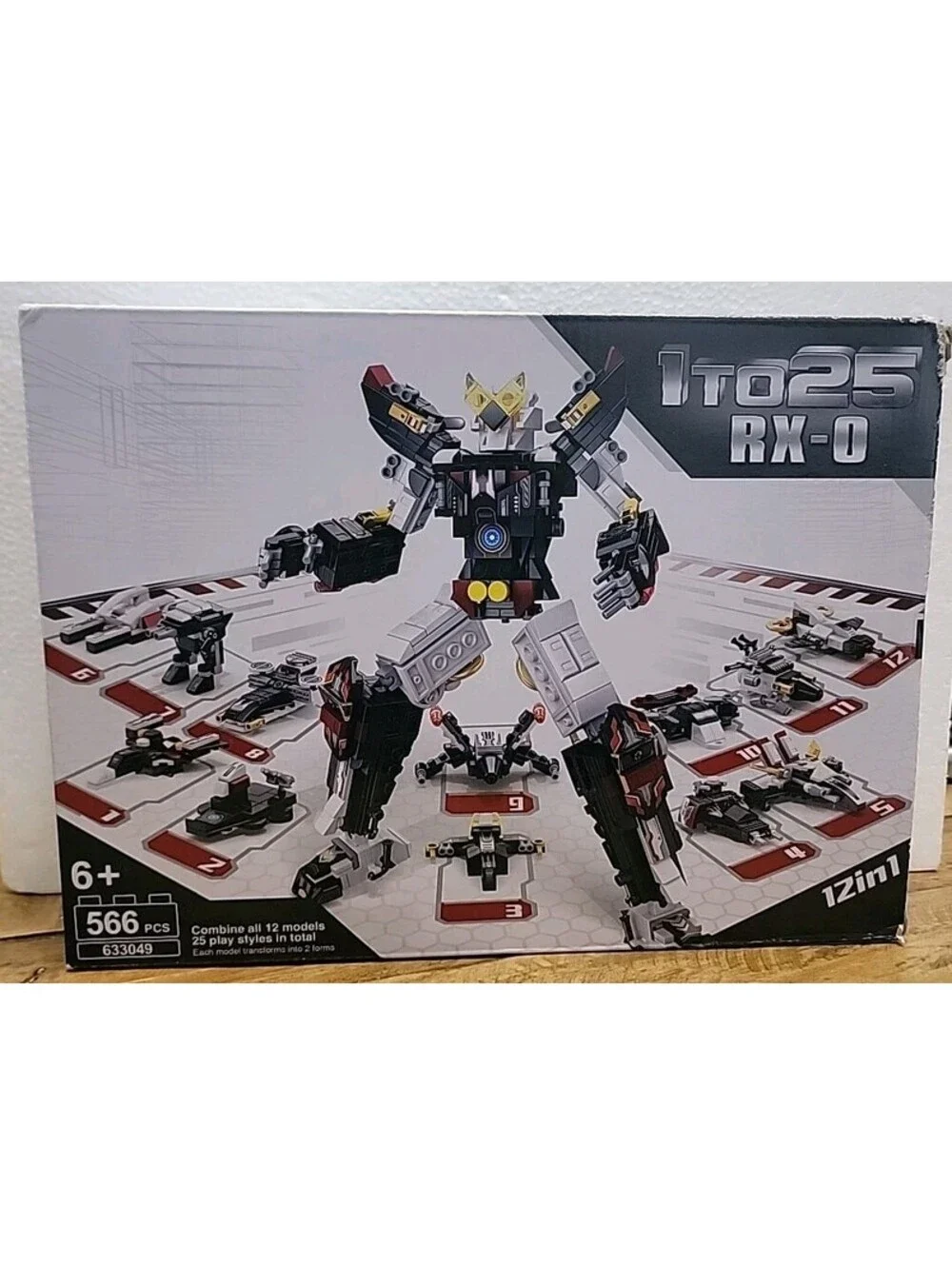RX-0 12-in-1 Transforming Building Block Robot Set 566 PCS Mecha Space Fighter